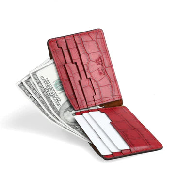 Men slim leather wallet